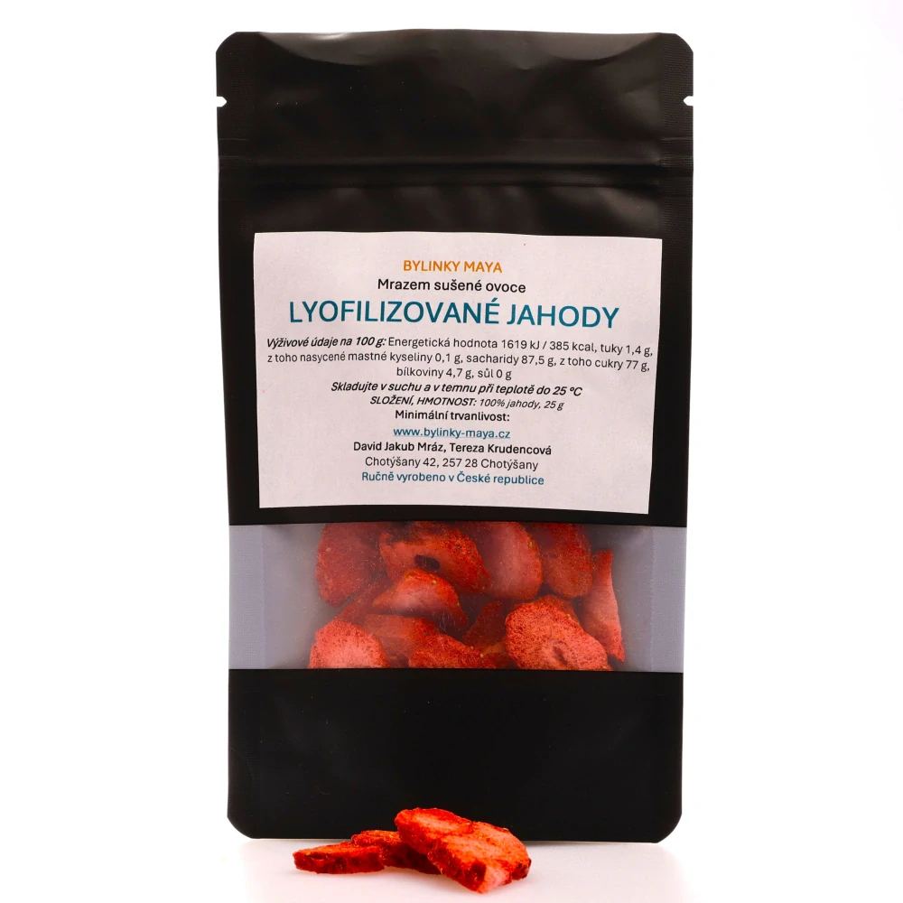 Lyofilizované jahody - plátky - 25 g